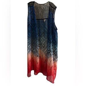 Cato Women’s 22/24 Ombre Print coverup tunic whimsigoth boho